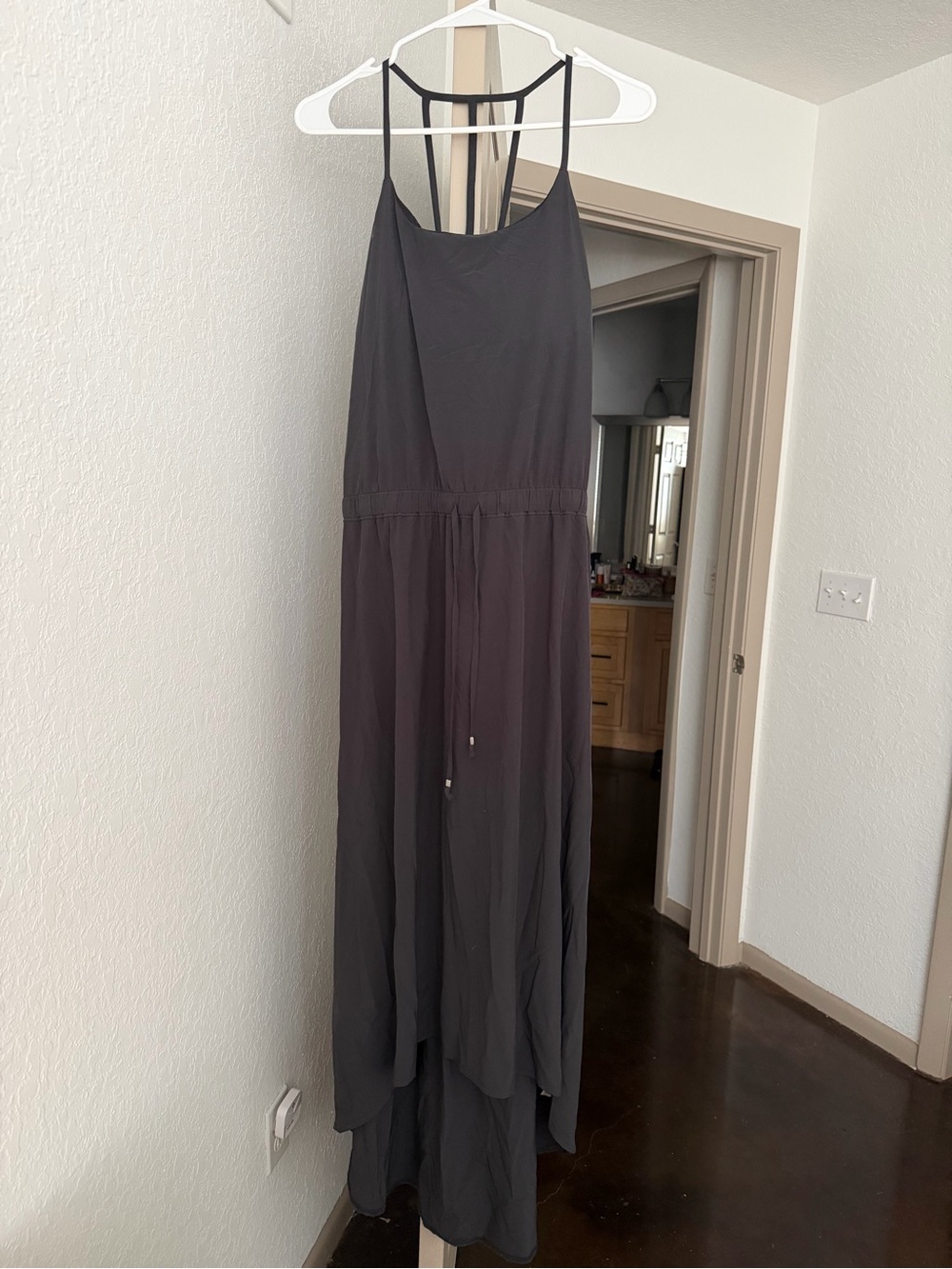 Athleta Charcoal Maxi Dress with Strappy Back
